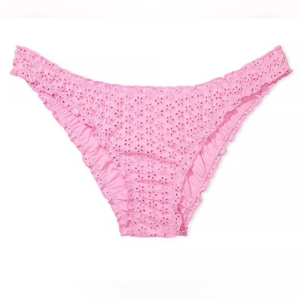 PINK by Frankie’s Bikinis Victoria’s Secret Eyelet Underwire Swimwear Bikini Set - Picture 6 of 8